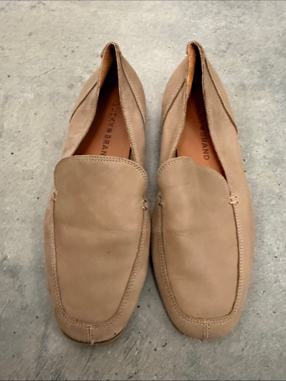 Lucky Brand Taupe Suede Women's Slip-On Loafers